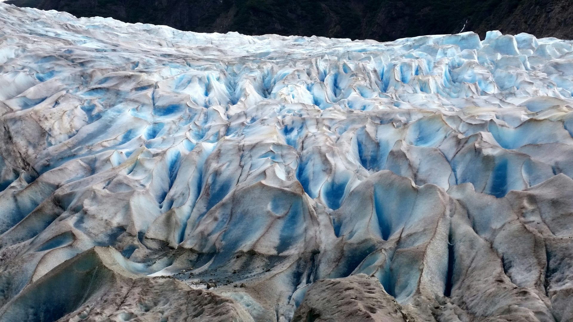 The blue face of Mendenhall Glacier near Juneau
