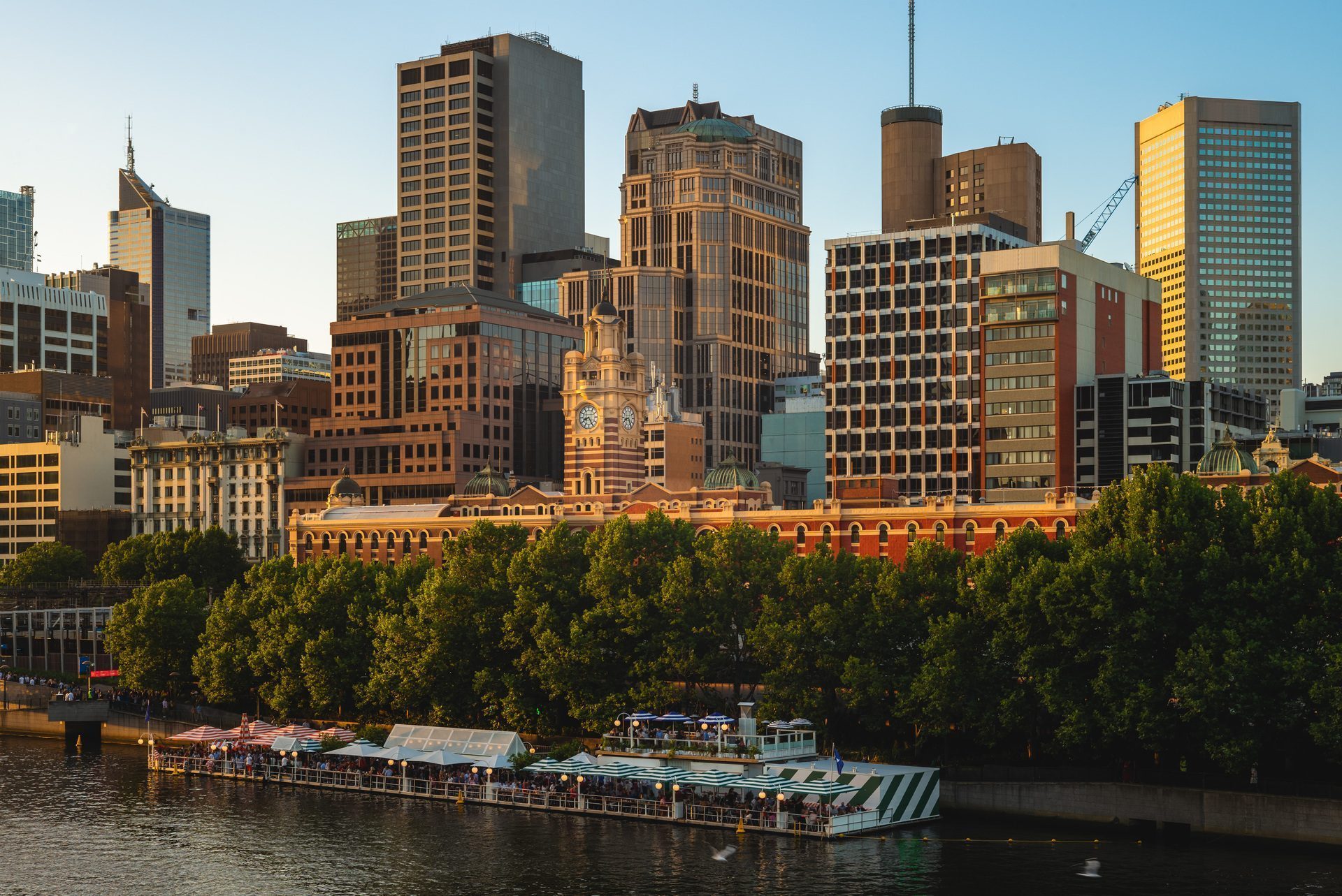 The Melbourne skyline across the Yarra