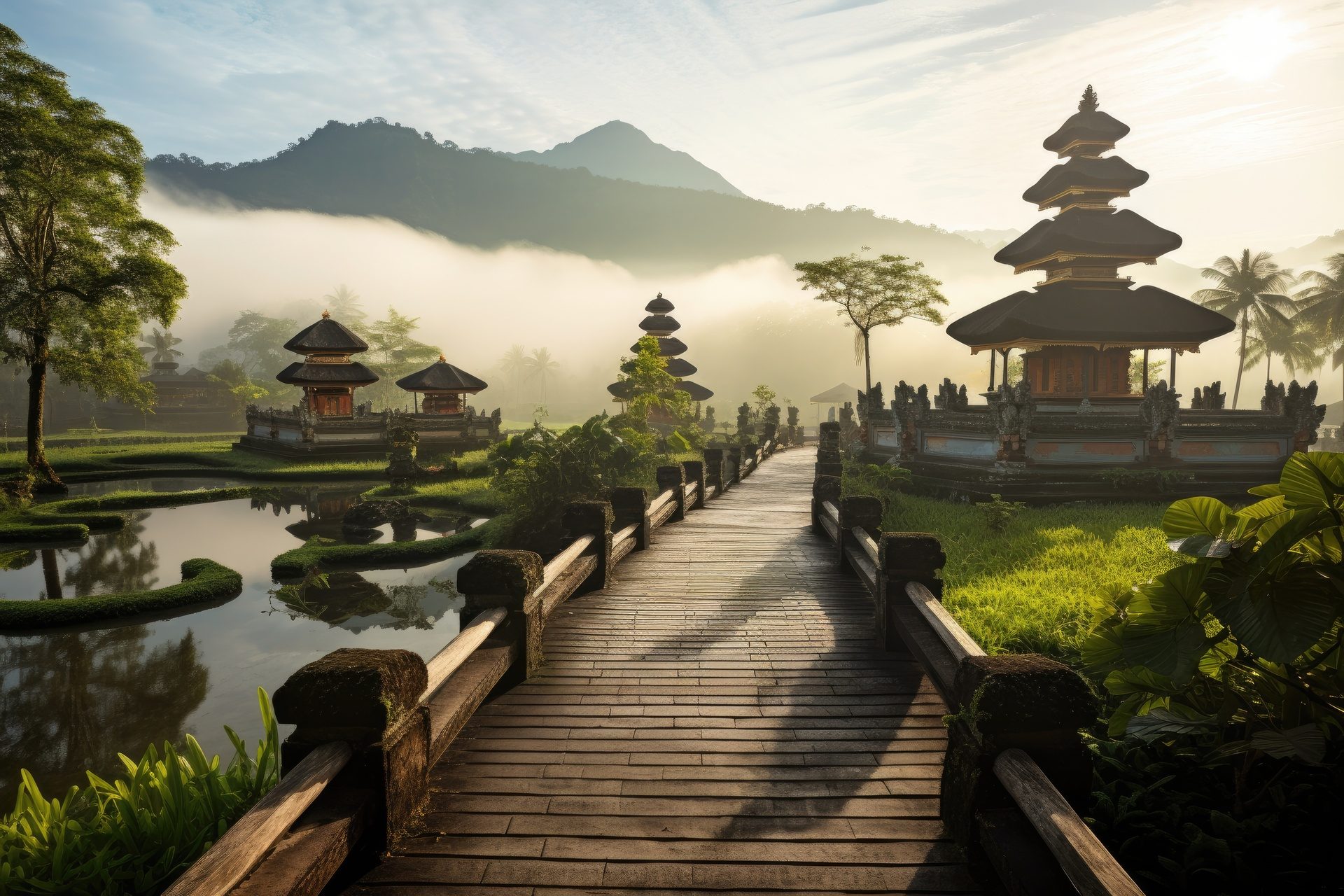 Pura Ulun Danu Bratan, the lake temple in the Bali highlands