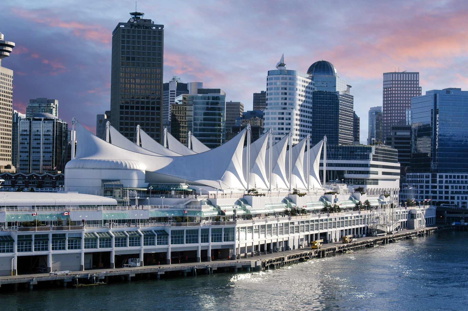 A harbour terminal at first light