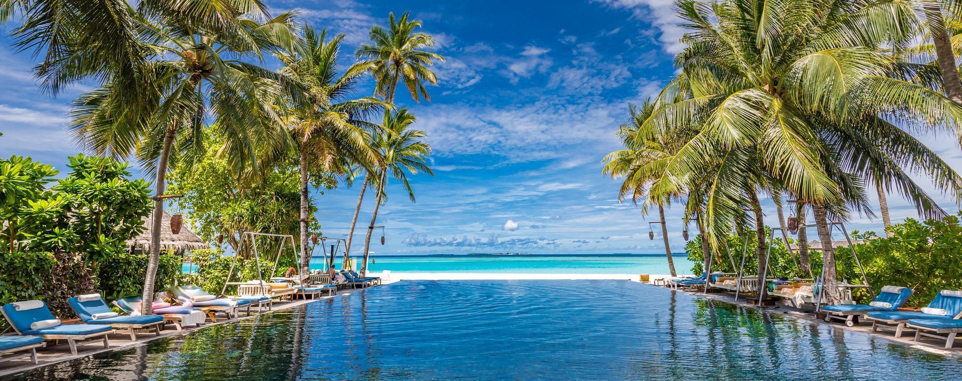 An infinity pool looking out over the sea
