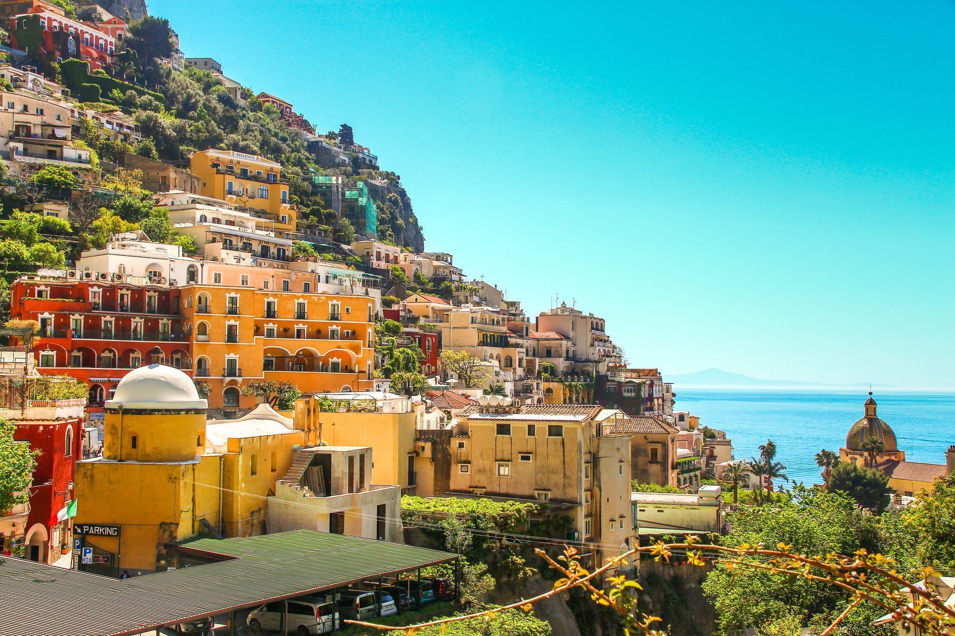 A hillside town above the Amalfi coast